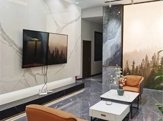 币游地砖现代简约风客厅装修效果图